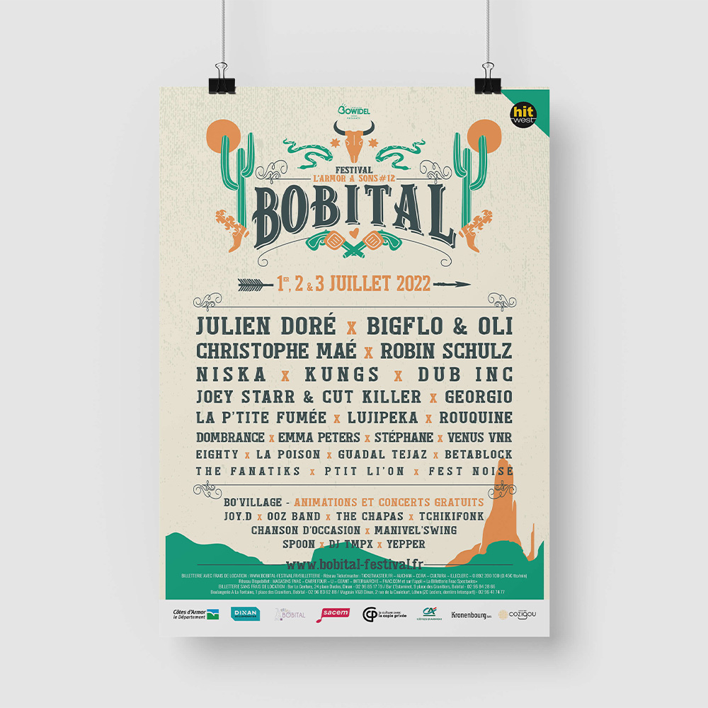 Festival Bobital, création de l'affiche de l'édition 2022 par Shebam !