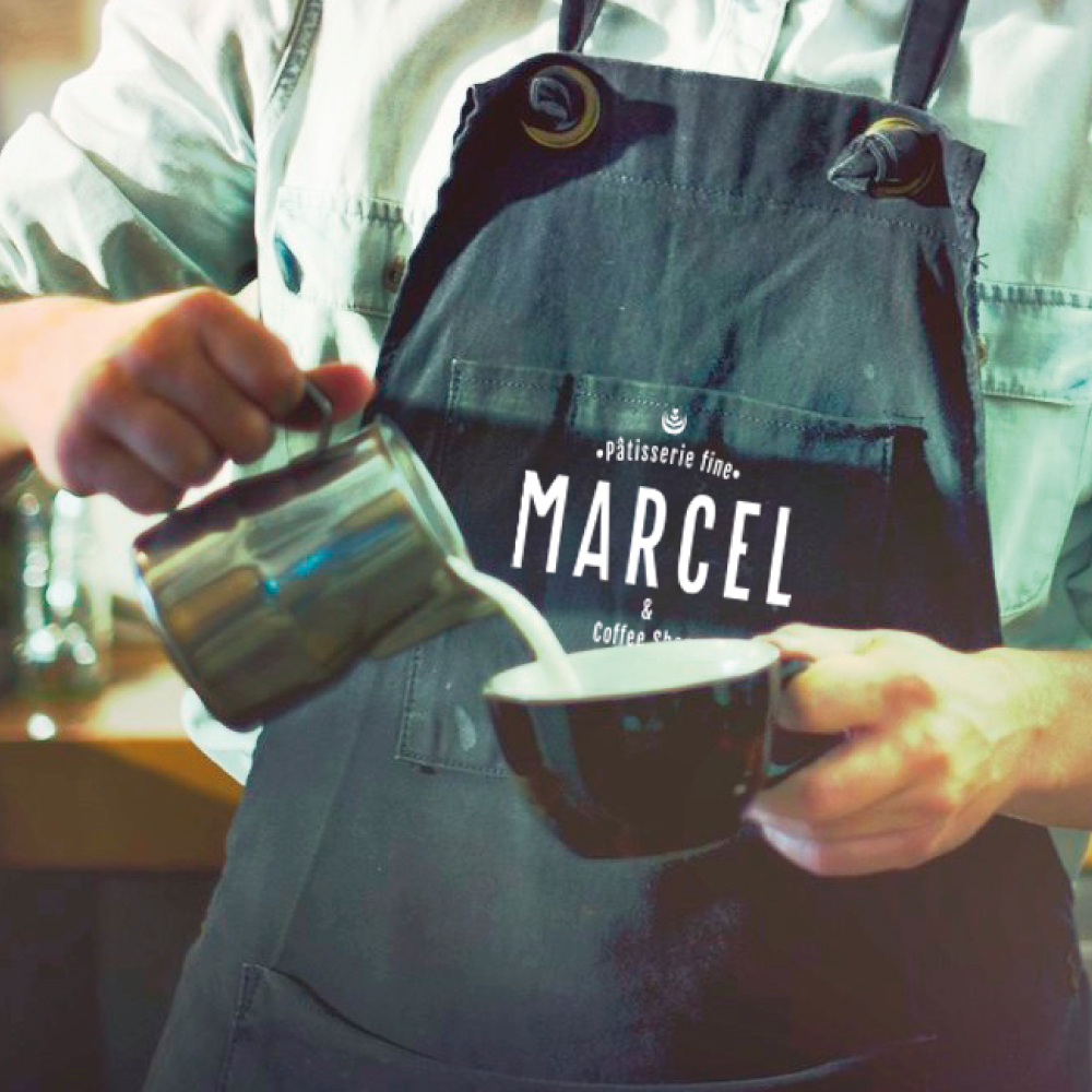 Marcel, création de l'identité visuelle et du logo par l'agence de communication Shebam !