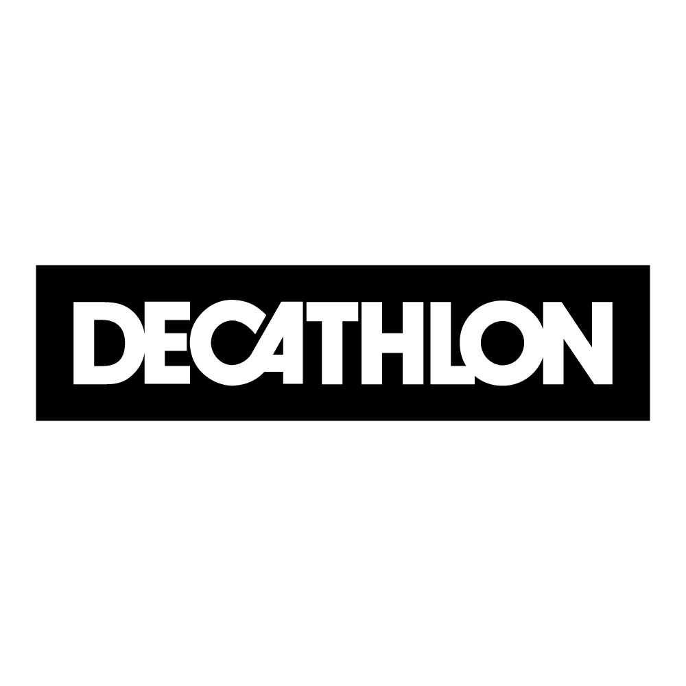 Decathlon cette entreprise a été accompagnée par l'agence de communication SHEBAM - Logo en noir