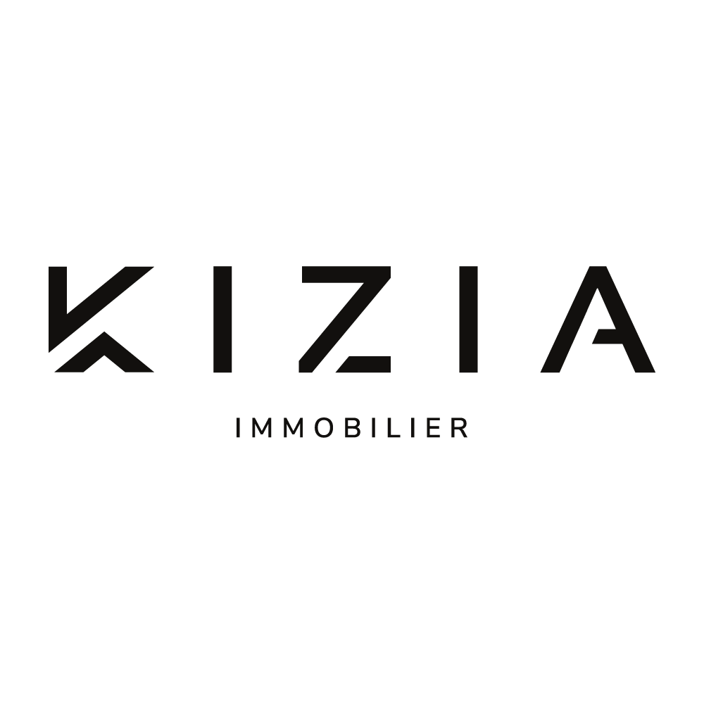 Kizia immobilier cette entreprise a été accompagnée par l'agence de communication SHEBAM - Logo en noir