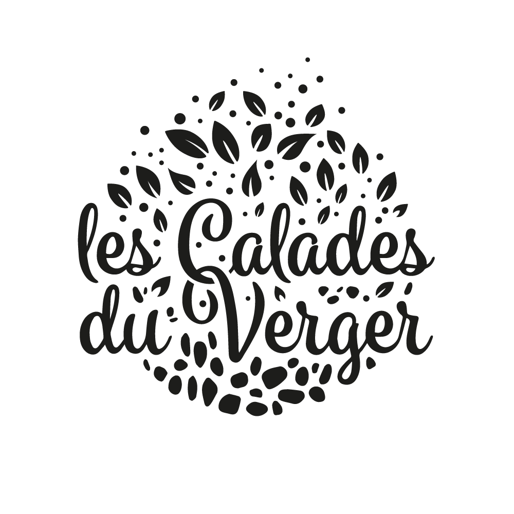 Les calades du verger cette entreprise a été accompagnée par l'agence de communication SHEBAM - Logo en noir