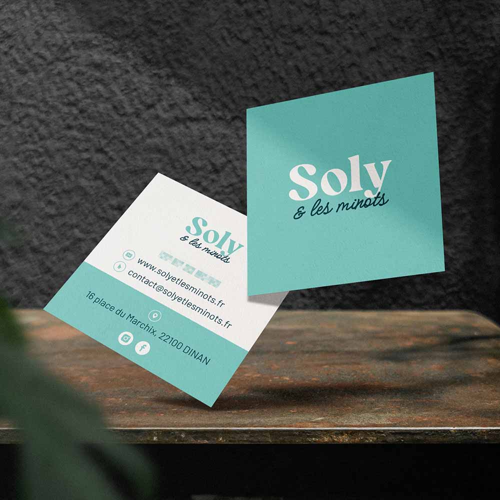 Soly & les minots, création du logo, de l'identité visuelle et conception du site internet shop et boutique par l'agence Shebam !