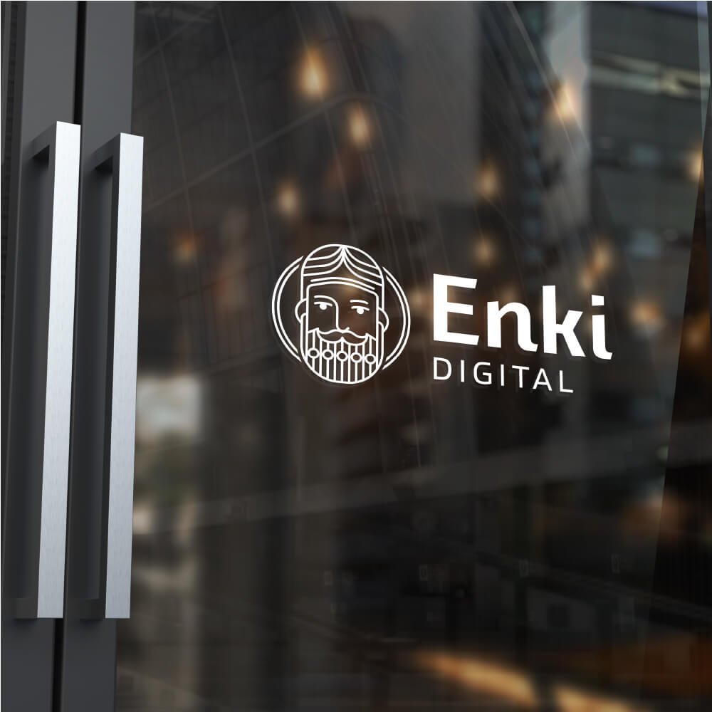 Création de l'identité visuelle d'ENKI DIGITAL par l'agence de communication Shebam ! à Dinan