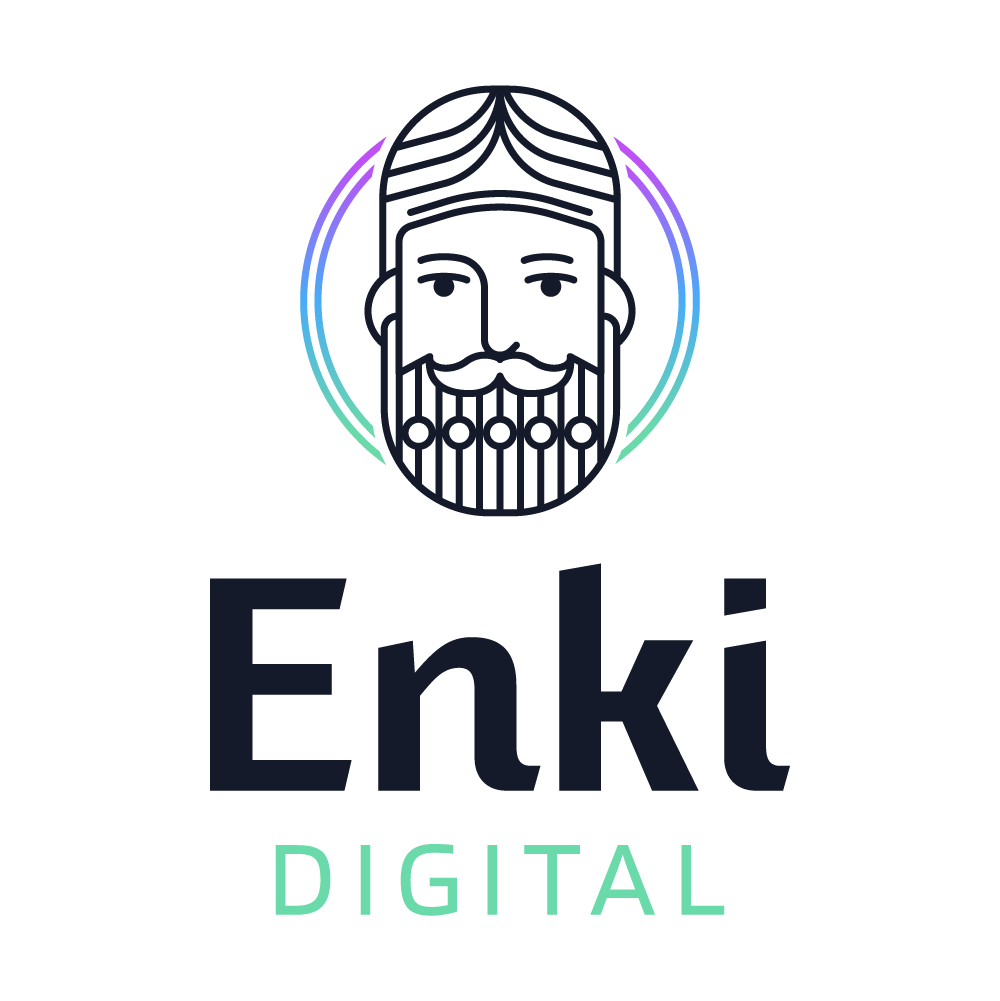 Création du logo Enki digital par l'agence de communication Shebam à Dinan, Lamballe et Saint-Malo