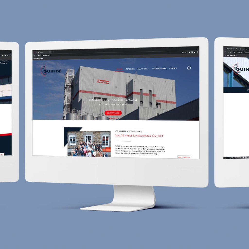 Refonte du site internet de l'entreprise Guindé, par l'agence de communication Shebam à Dinan