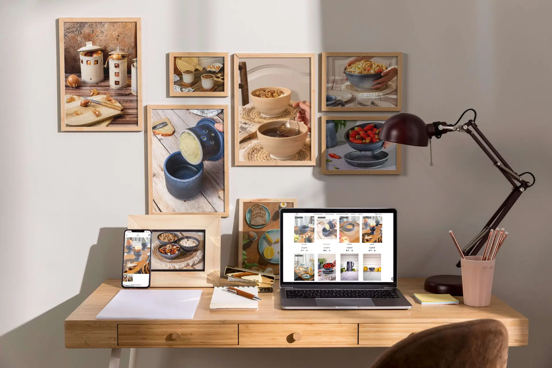Refonte du site internet et création de la boutique en ligne de La Poterie de Sandra and Co, création des newsletters mensuelles, création de la communication évènementielle, par l'agence de communication Shebam, à Dinan, Bretagne