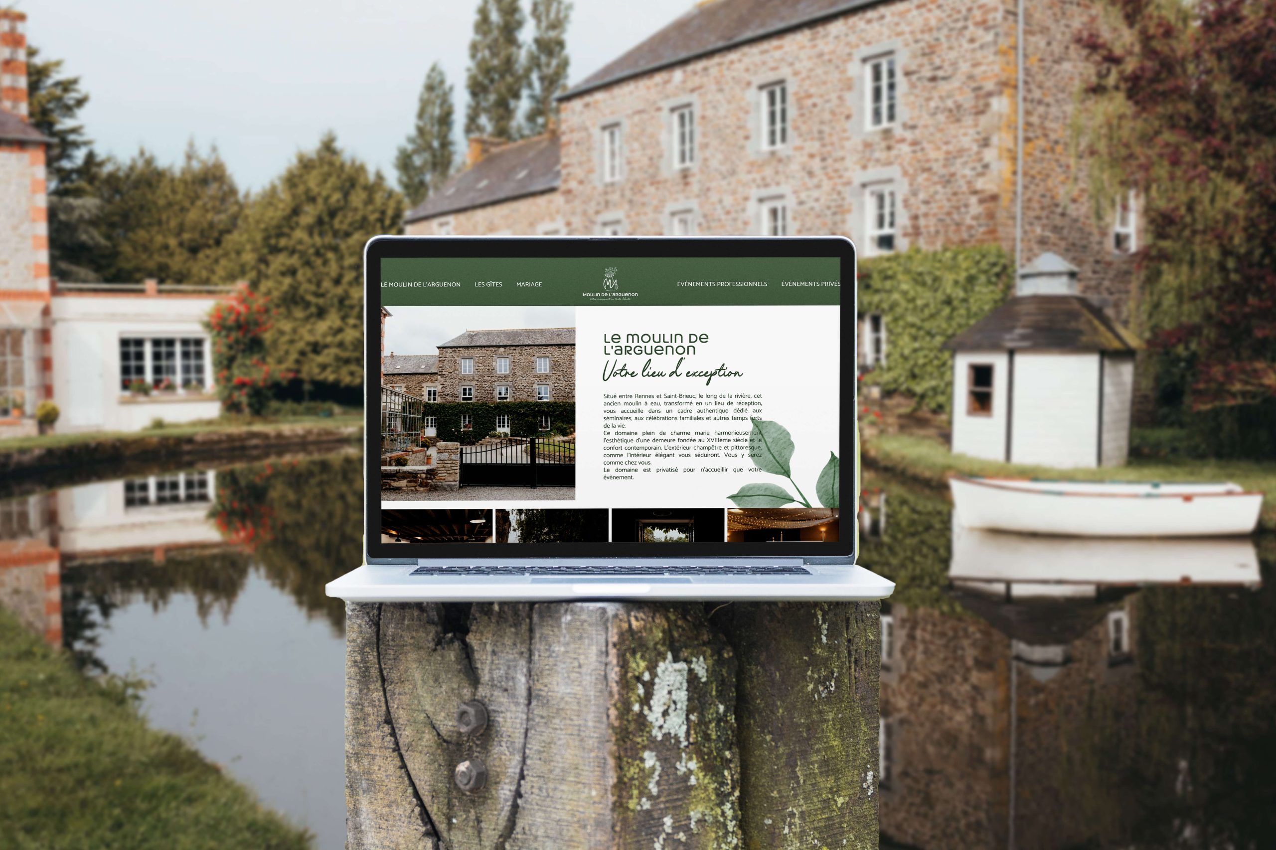 Création du site internet du moulin de l'arguenon, par l'agence de communication shebam à Dinan, Bretagne