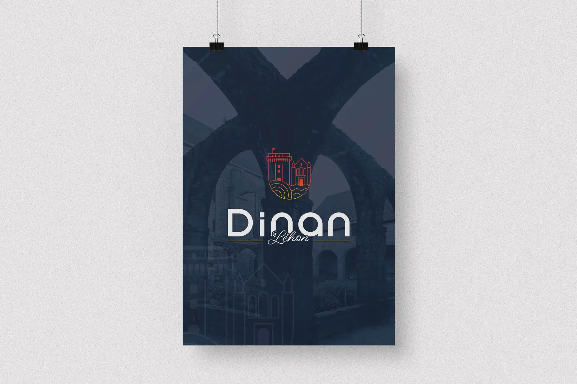 Ville de Dinan Léhon, refonte de l'identité visuelle et création de supports de communication, par l'agence de communication Shebam, à Dinan Taden, Bretagne